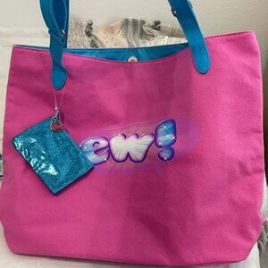 Universal Studios Jimmy Fallon EW! Tote Bag Pink and Blue